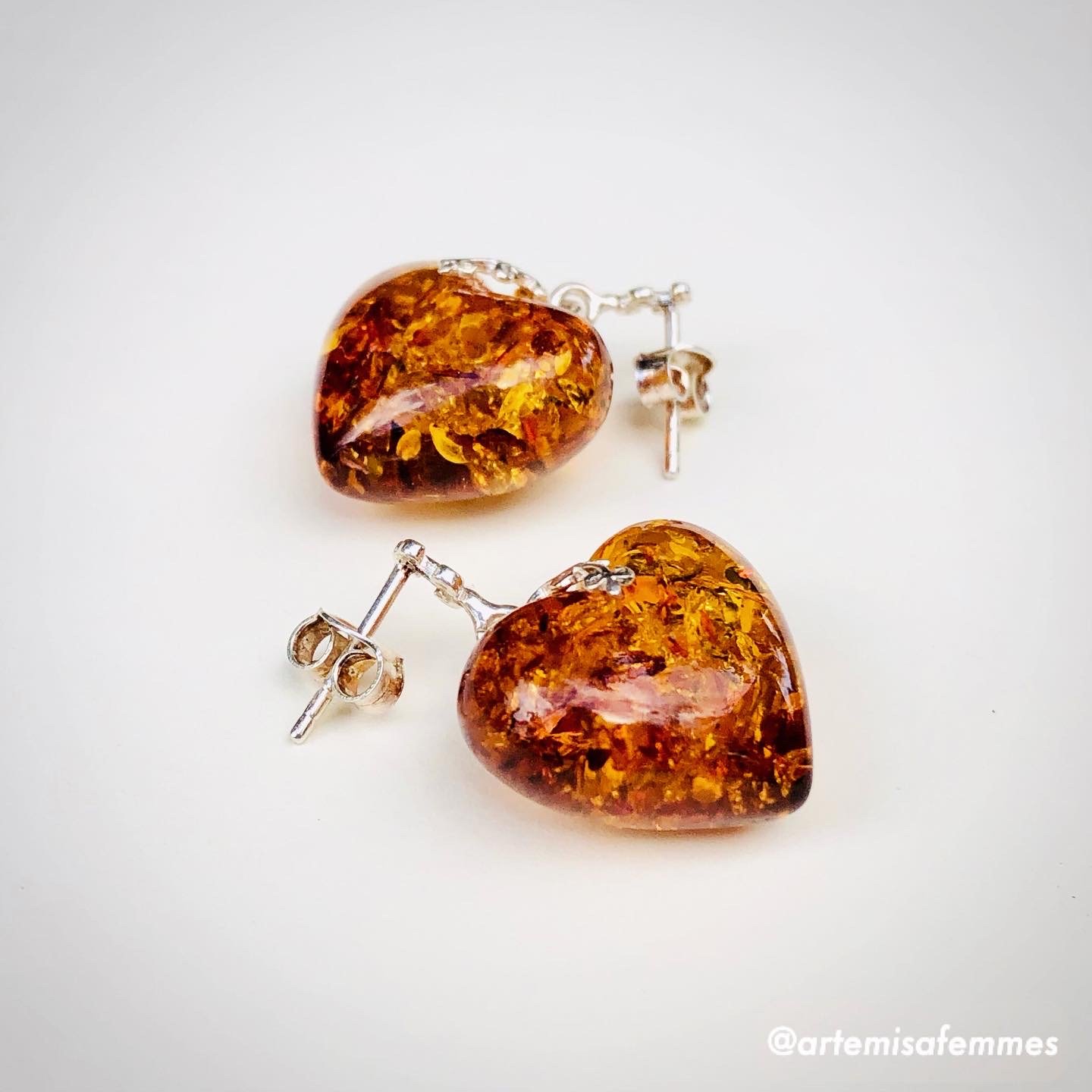 Baltic Amber Circular Heart Earrings Baltic Amber Circular Heart Earrings